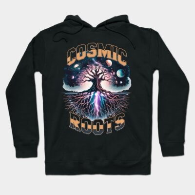 Cosmic Roots Tree Merging Earth and Galaxy Hoodie by TaansCreation