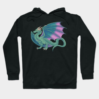 Green Dragon with Galaxy Wings Hoodie by alkaxopha