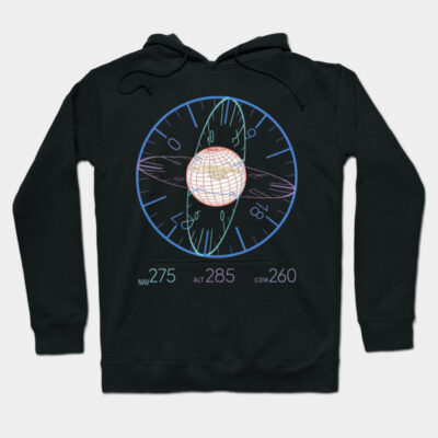 Retro Galactic NAV HUD – Vintage Sci-Fi Navigation Display Hoodie by Frogtitude