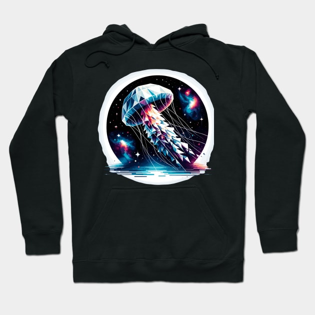 Cosmic Drifters: Interstellar Jellyfish Hoodie by Graphic Wonders Emporium