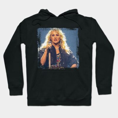 Black hoodie with a colorful singer graphic, casual style, cotton material, ideal for music lovers and everyday wear.