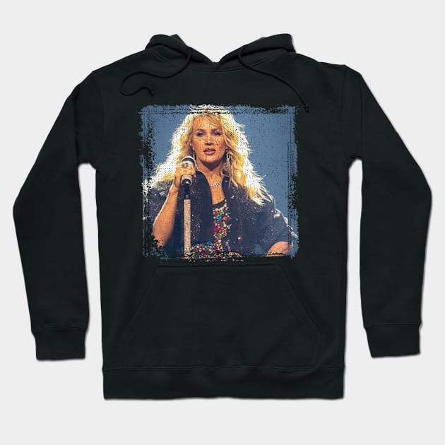 Black hoodie with a colorful singer graphic, casual style, cotton material, ideal for music lovers and everyday wear.