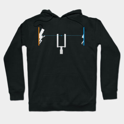 Black hoodie with minimalist geometric design, casual style, soft cotton material, ideal for everyday wear.