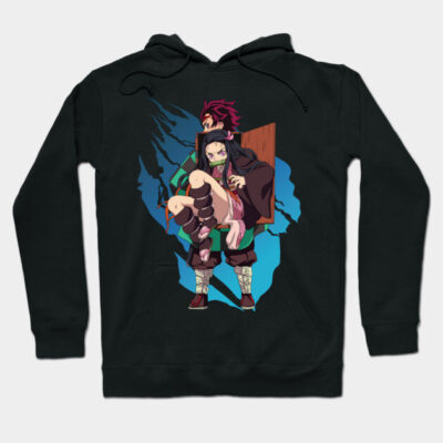 Black anime graphic hoodie featuring colorful character design, cotton material, casual wear, unisex fit.