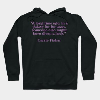 Black hoodie with humorous text, purple font, casual style, cozy material, perfect for everyday wear.