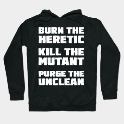 Black cotton hoodie with bold white text print, casual style, suitable for everyday wear.