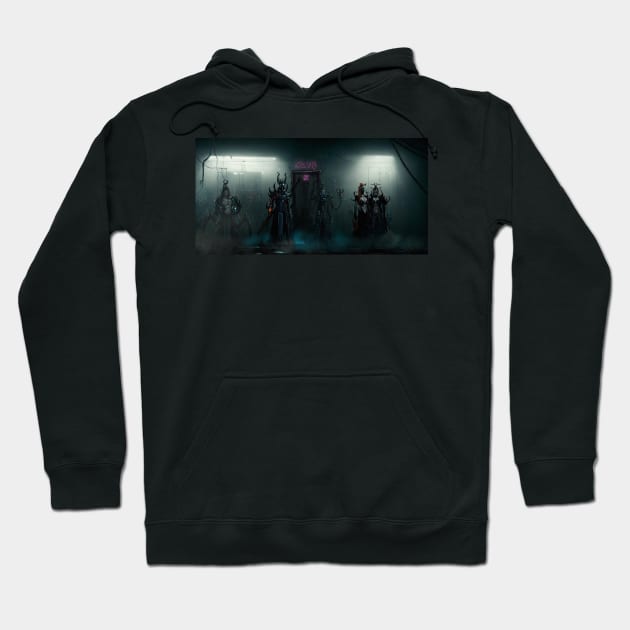 Black cotton hoodie with graphic design, long sleeves, and front pocket, ideal for casual wear.