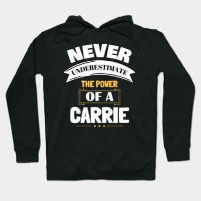 Black hoodie with bold white and yellow text design, casual wear, soft cotton blend, perfect for cool weather.