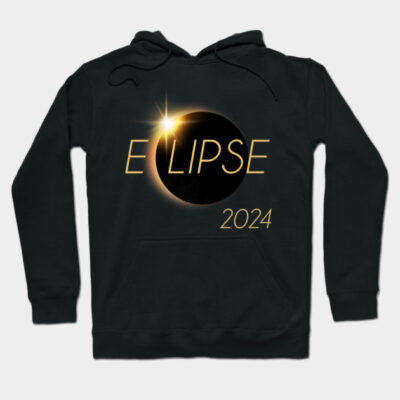 Black Eclipse 2024 hoodie with celestial design, cozy cotton blend, perfect for astronomy enthusiasts and casual wear.