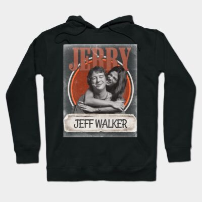Black hoodie with vintage-style graphic and text design, ideal for casual wear. Comfortable and stylish material.