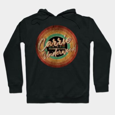 Black hoodie with vintage-style multicolor graphic design. Comfortable and stylish for casual wear.