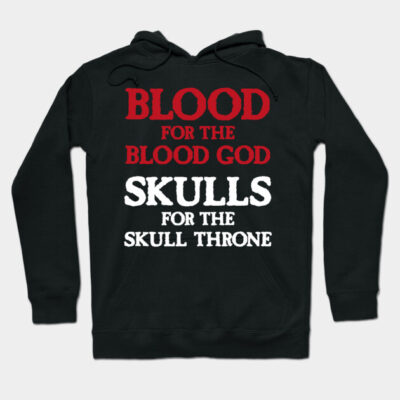 Black hoodie with bold red and white text design, casual wear, soft cotton material, perfect for cool weather.