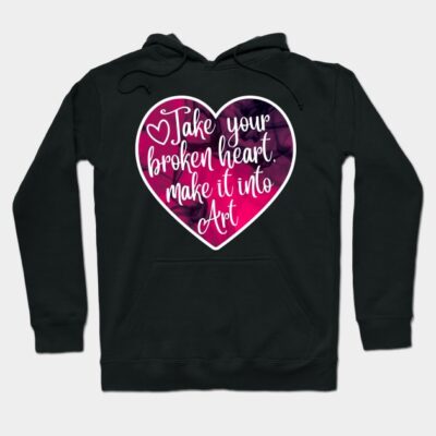 Black hoodie with heart graphic and motivational text. Cozy cotton blend, perfect for casual wear and chilly days.