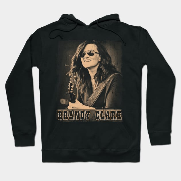 Black hoodie with vintage guitar design, featuring text. Comfortable cotton material, ideal for casual wear.
