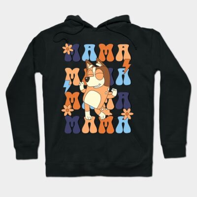 Black hoodie with colorful cartoon design and retro text, featuring playful patterns. Ideal for casual wear.