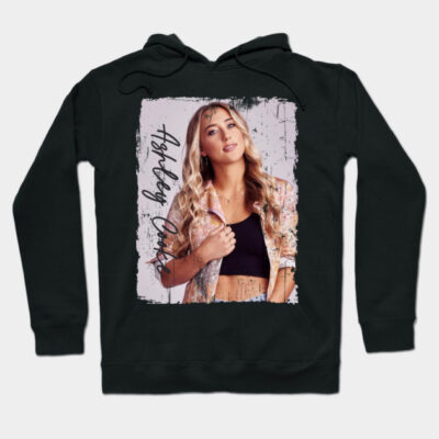 Black hoodie with artistic front print, casual style, cozy cotton material, ideal for everyday wear.