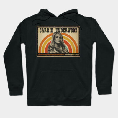 Black hoodie with vintage music poster design, rainbow background. Soft cotton blend, casual wear for music enthusiasts.