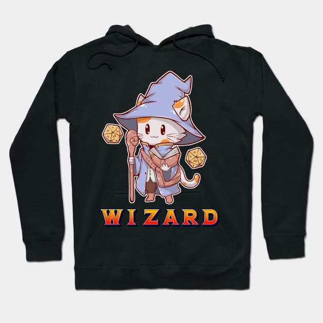 Black hoodie featuring a cute wizard cat design, perfect for fantasy lovers. Cozy and stylish for casual wear.