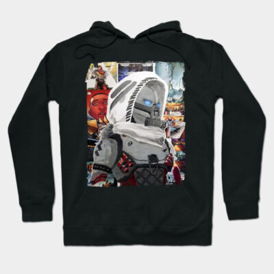Black hoodie featuring a colorful sci-fi robot graphic, perfect for casual wear, made from soft cotton blend material.
