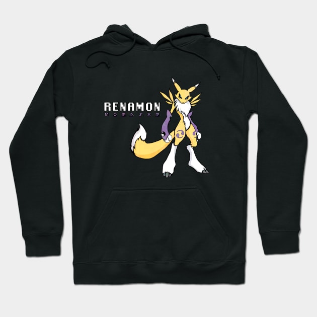 Black hoodie with colorful fox character design, featuring playful graphics, ideal for casual wear and comfort.