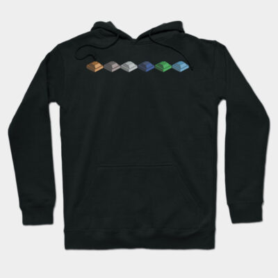 Black hoodie with colorful geometric design, soft cotton blend, cozy casual wear, unisex style, perfect for everyday use.