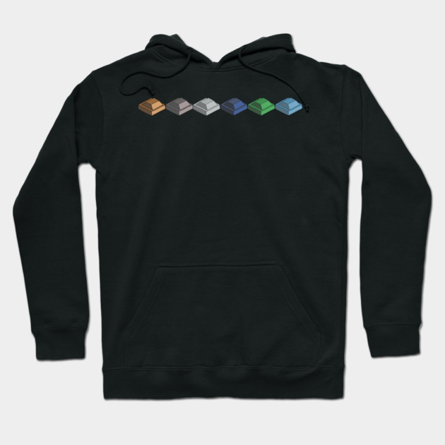 Black hoodie with colorful geometric design, soft cotton blend, cozy casual wear, unisex style, perfect for everyday use.