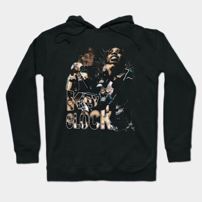"Black graphic hoodie with bold design, casual style, cotton material, perfect for everyday wear and comfort."