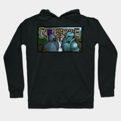 Black graphic hoodie featuring fantasy-themed design, perfect for casual wear, made of soft cotton blend.