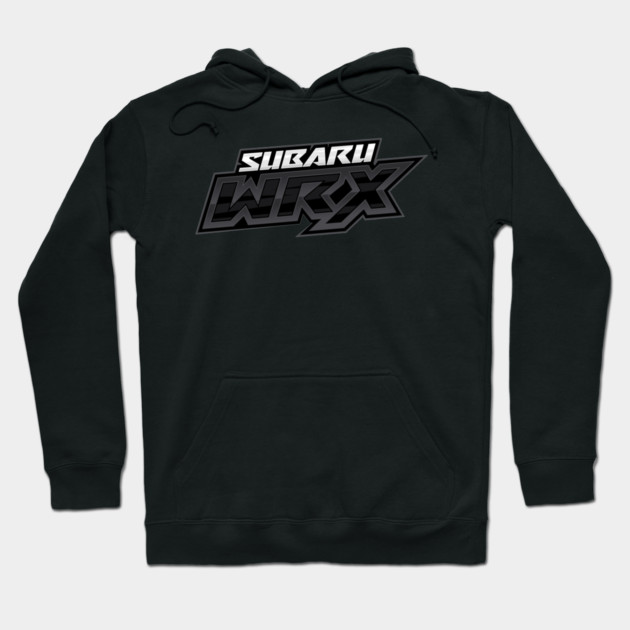 Black hooded sweatshirt with "WRX" logo, casual style, cozy cotton blend, ideal for everyday wear and outdoor activities.