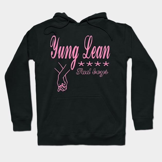 Black hoodie with pink graphic text and design, featuring casual style, ideal for everyday wear.