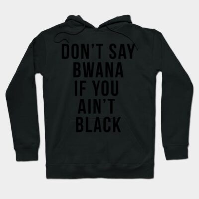 Black graphic hoodie with bold text, casual style, cozy cotton material, unisex streetwear fashion for everyday use.