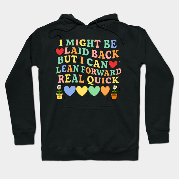 Black hoodie with colorful text design, casual style, cozy wear, featuring playful hearts and flower graphics.
