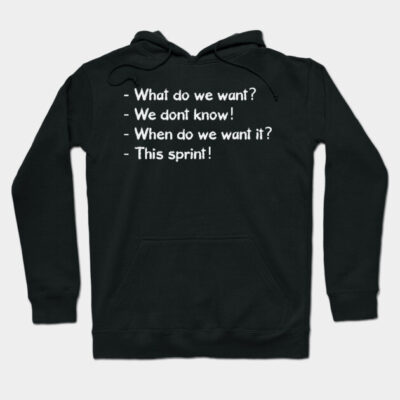 When do we want it? This sprint! Hoodie by playlite