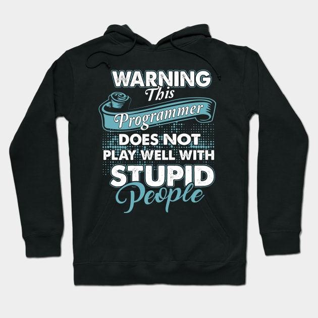 Black hoodie with humorous programmer text design, casual style, perfect for software developers, cotton fabric.