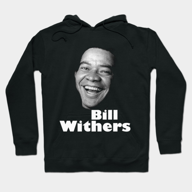 Black hoodie with graphic print, featuring bold text and smiling face design. Cozy cotton material, casual wear.