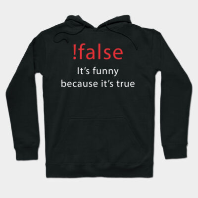 Black hoodie with humorous text in red and white, casual style, perfect for tech enthusiasts or everyday wear.