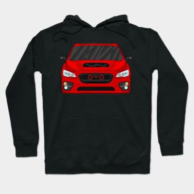 Black hoodie with red car graphic, casual style, cotton blend, ideal for car enthusiasts and everyday wear.