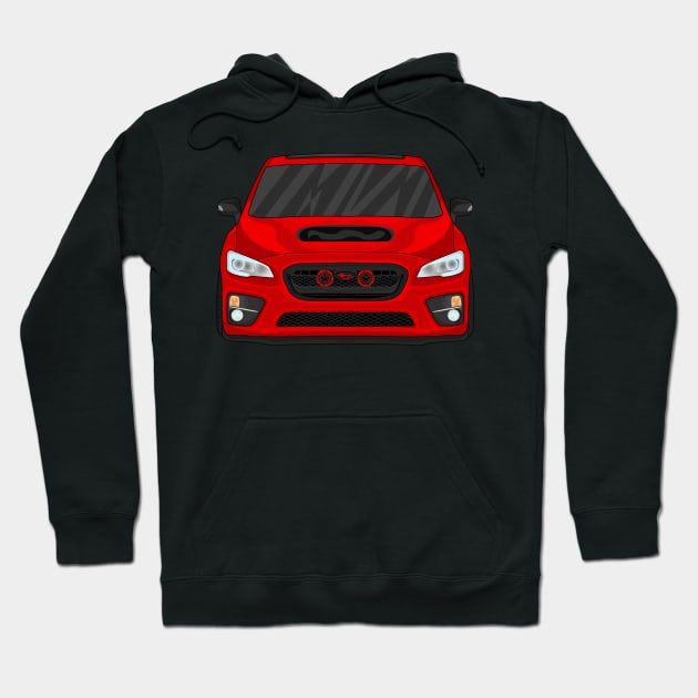 Black hoodie with red car graphic, casual style, cotton blend, ideal for car enthusiasts and everyday wear.