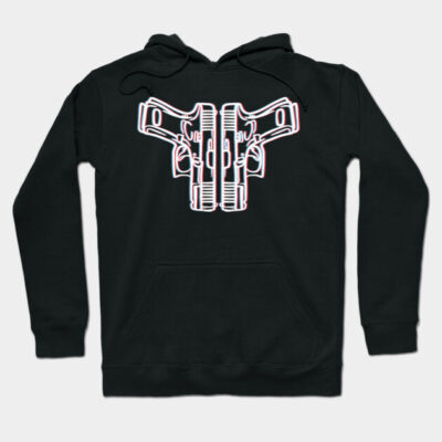 Black hoodie with white graphic design, casual style, made from soft cotton, ideal for everyday wear and comfort.