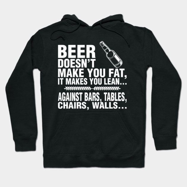 Black hoodie with humorous beer-themed text, casual style, perfect for lounging or casual outings.