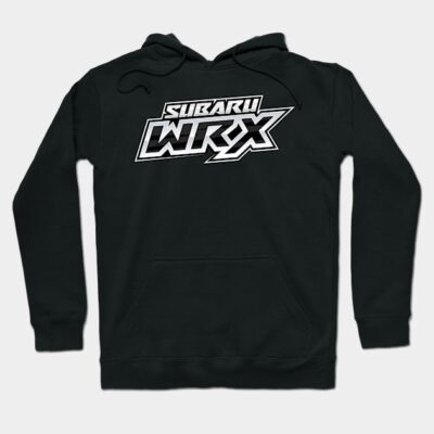 Black hoodie with Subaru WRX logo, casual style, cotton material, perfect for everyday wear.
