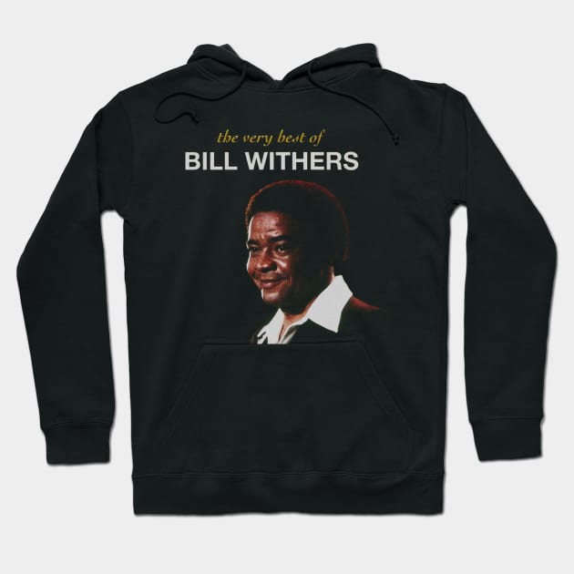 Black hoodie with "The Very Best of Bill Withers" print, featuring a vintage design, perfect for casual wear.