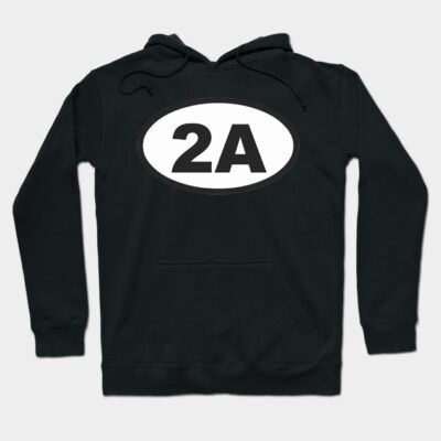 "Black hoodie with '2A' print, casual style, cozy cotton blend, perfect for everyday wear."