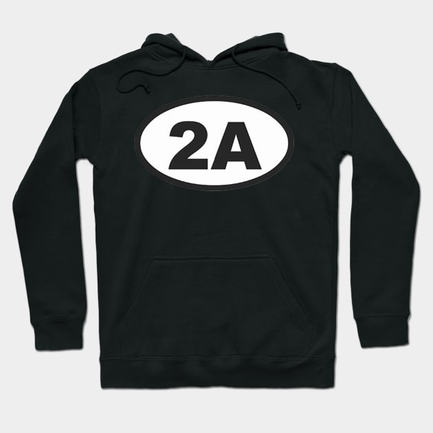 "Black hoodie with '2A' print, casual style, cozy cotton blend, perfect for everyday wear."