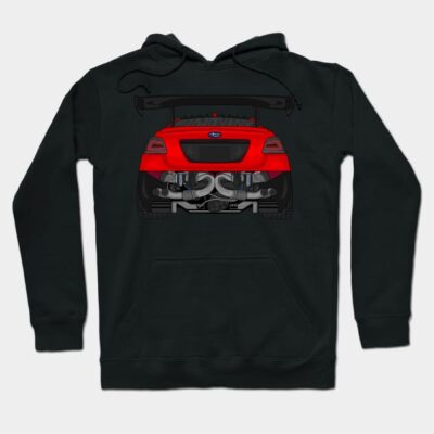 Black hoodie featuring a red car graphic design, perfect for casual wear. Made from soft, comfortable material.
