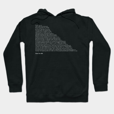 Black cotton hoodie with white text print, casual style, ideal for everyday wear and comfort.