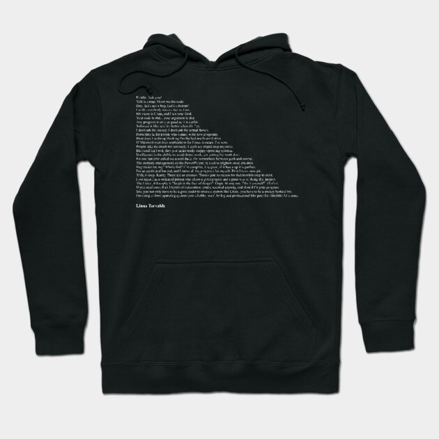 Black cotton hoodie with white text print, casual style, ideal for everyday wear and comfort.
