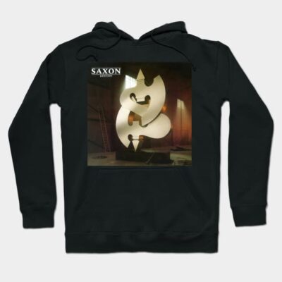 Black hoodie with abstract design print, made of cotton, perfect for casual wear and comfort.