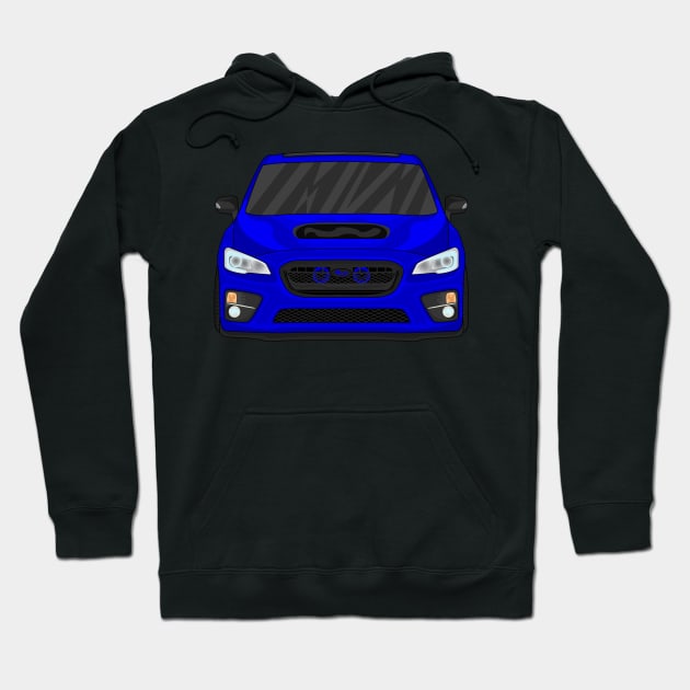 Black hoodie with blue car graphic, casual style, comfortable cotton blend, ideal for car enthusiasts.
