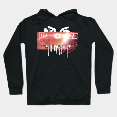 Black graphic hoodie with bold artistic text design, perfect for casual wear. Cozy and stylish sweatshirt for everyday use.